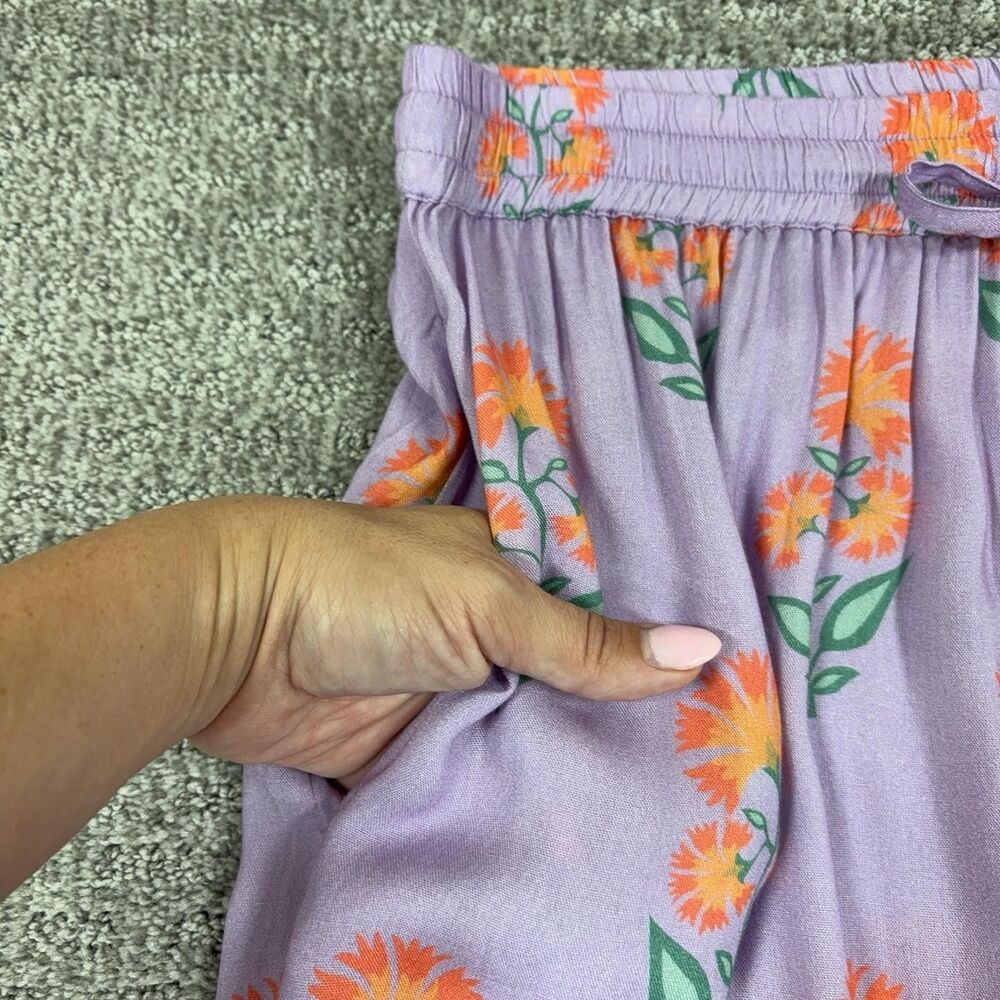 World Market Pants Womens L/XL Purple Floral Harem Boho Beach Travel Hippie - Picture 3 of 8